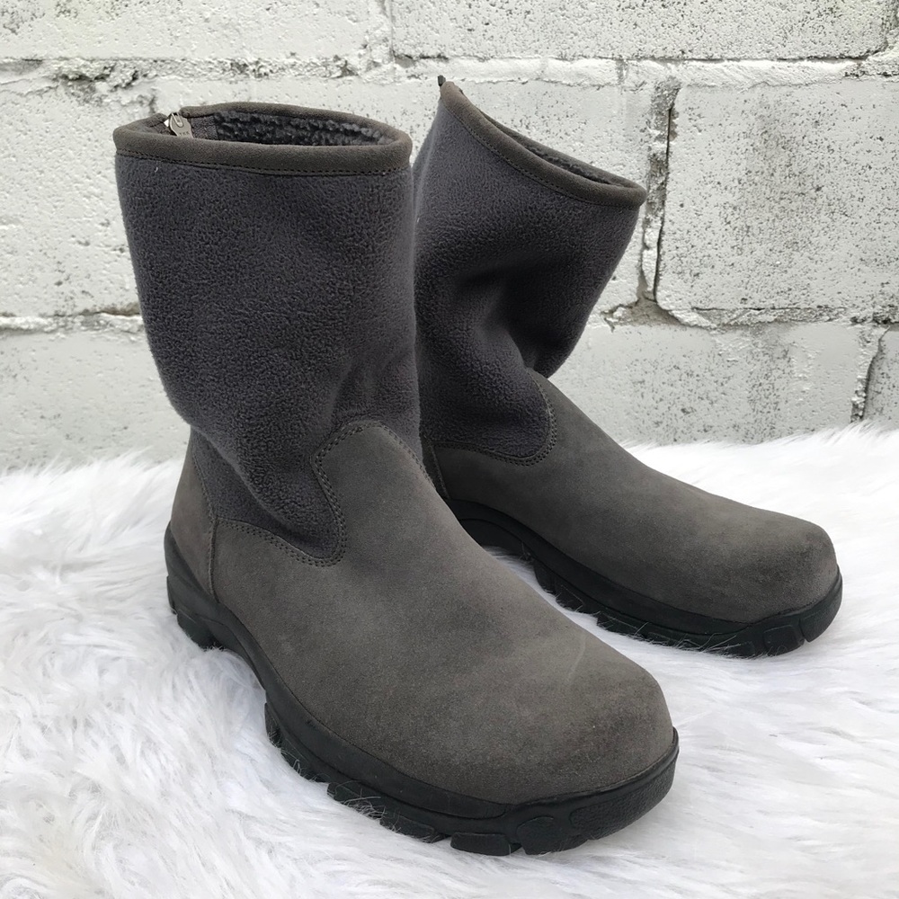 LANDS END warm suede boots in gray size 10